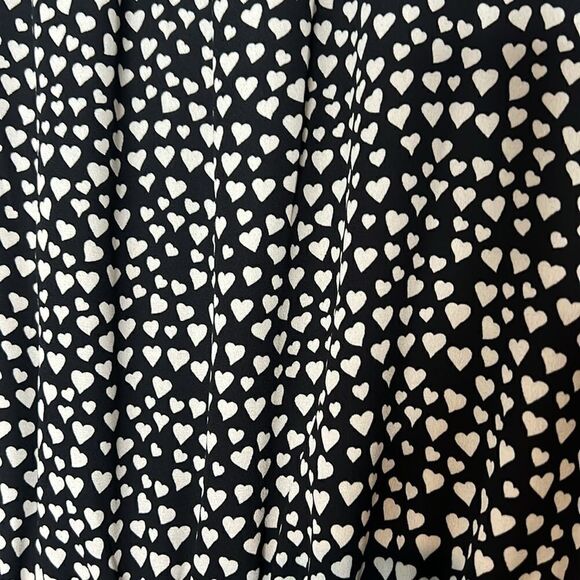 J Crew Mercantile Black White Heart Print Long Sleeve Dress - Picture 3 of 7